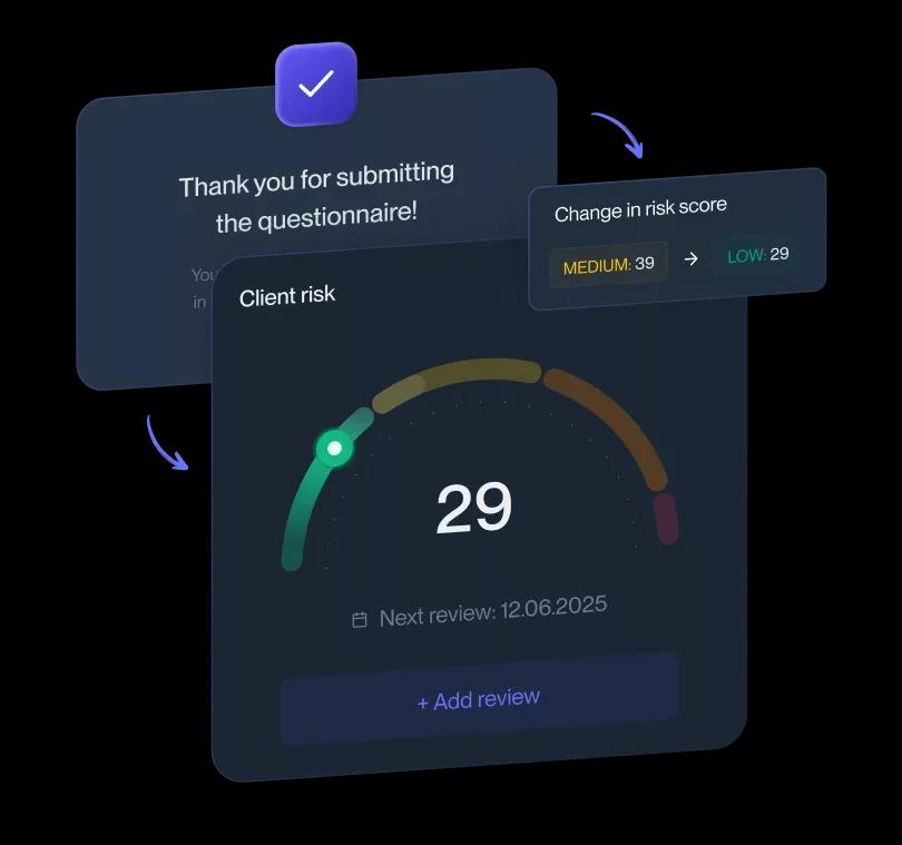 Binderr Risk change in risk score illustration